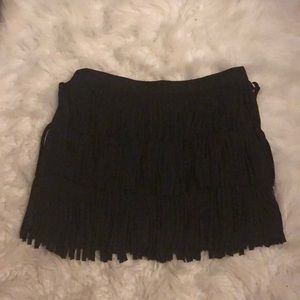 Fringe black skirt